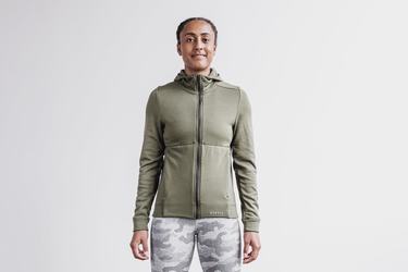 Nobull Performance Zip-up Women's Hoodie Green | Australia (KE8132)